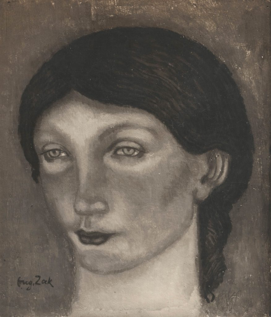 Autor nieznany, Fotografia obrazu: Eugeniusz Zak (1884-1926), Głowa dziewczyny, ok. 1930 roku