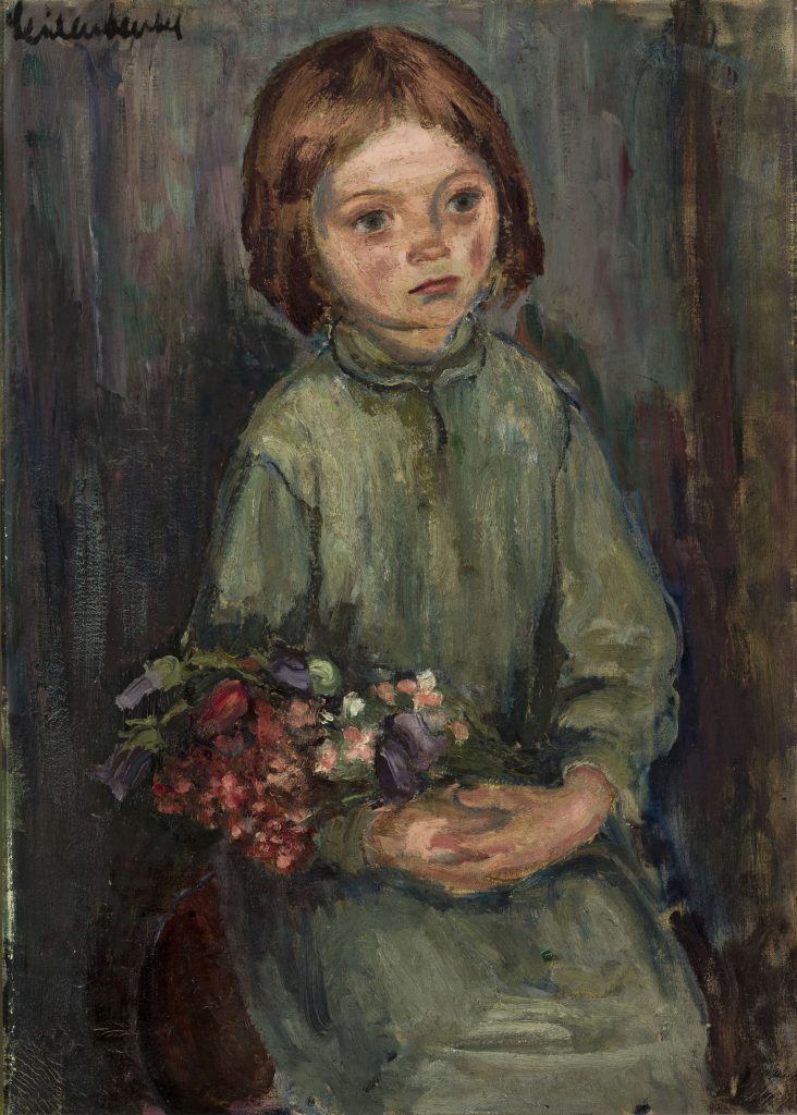 Portret dziewczynki z kwiatami, Efraim i Menasze Seidenbeutlowie, MNW, przed 1945