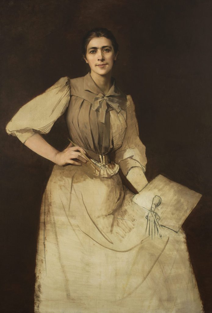 Anna Bilińska-Bohdanowiczowa, Portret własny (niedokończony), 1892, olej na płótnie